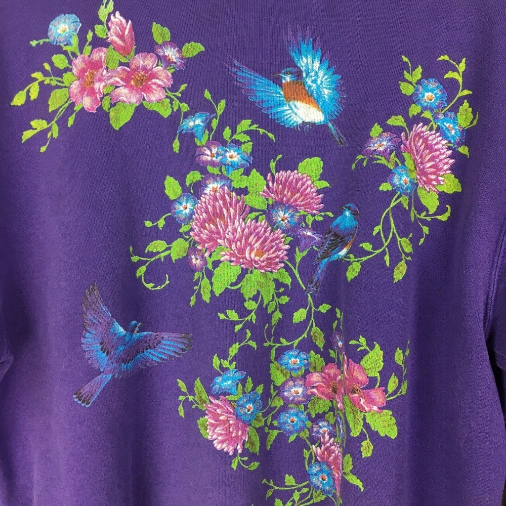 Large Vintage Collared Crewneck Purple sweater - Picture 3 of 8